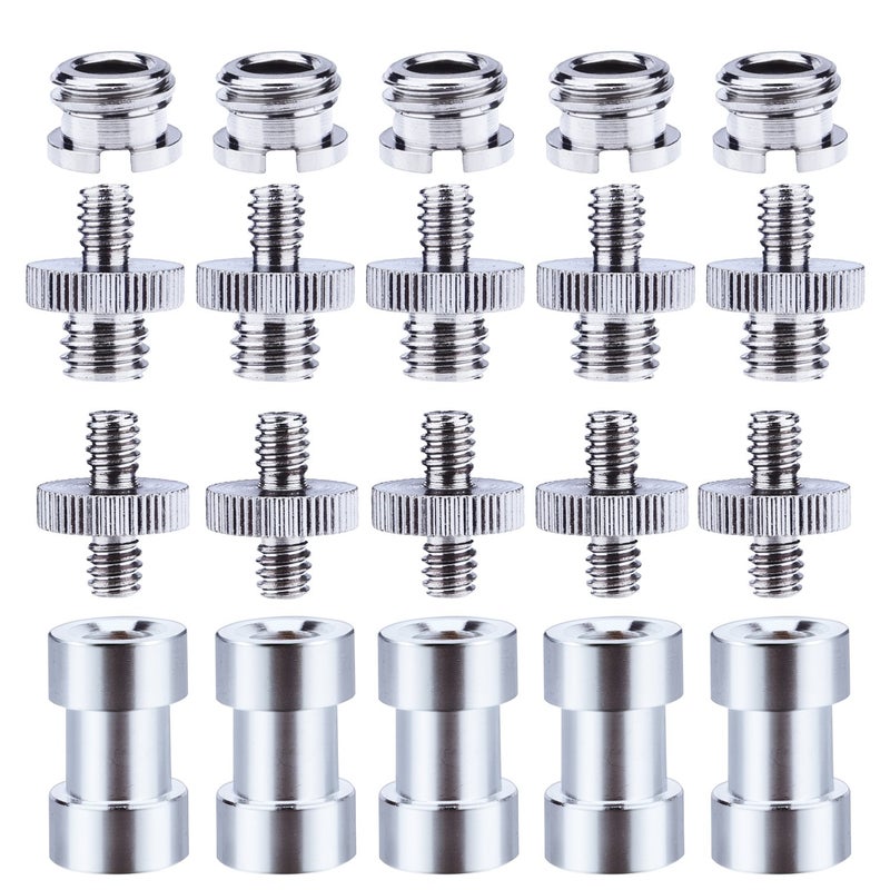 Sunmns 1/4 Inch and 3/8 Inch Converter Threaded Screws Adapter Mount Set for Camera/Tripod/Monopod/Ballhead, 21 Pieces - Image 1